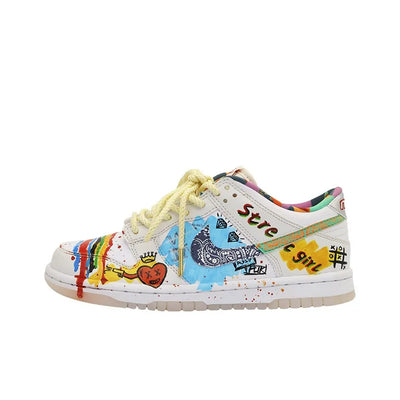 Rainbow Chip - Street Graffiti Color Custom Dunk low Women's Skateboarding Shoes