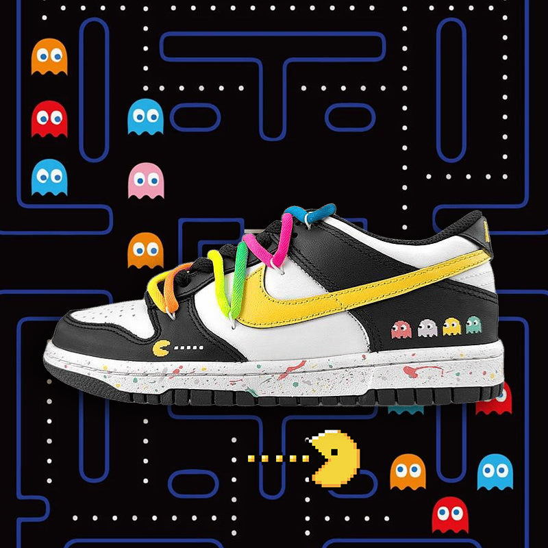 [Custom Rainbow Pac]  Dunk Skateboarding Shoes Women's