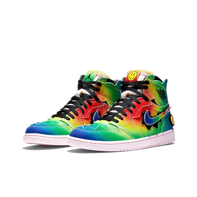 [Custom Rainbow Tie-dye] Air Jordan 1 og High Top Unisex Skateboarding Shoes