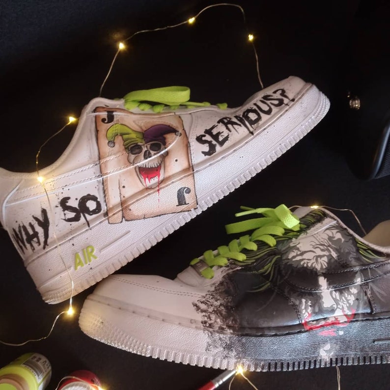 [Customized It Horror Joker Bat] Air Force 1 Shoes Unisex Hand Painted