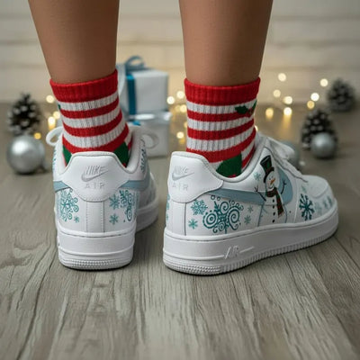 [Customized Snowman] Air Force 1 Low-top Shoes Unisex Hand-Painted Sneakers