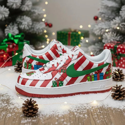 [Customized Santa's Delivery] Air Force 1 Low-top Shoes Unisex Hand-Painted Sneakers