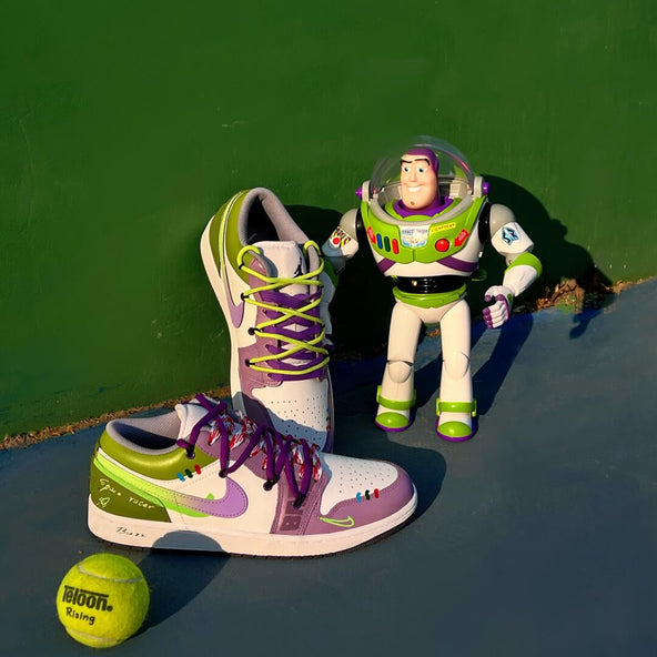 [Custom Toy Story Buzz Lightyear Coloration] Air Jordan 1 Unisex Skateboard Shoes