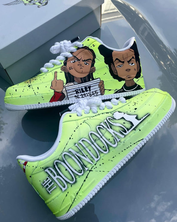 [Customized Boondock, Hand-painted] Air Force 1 Low-top Shoes Unisex Green