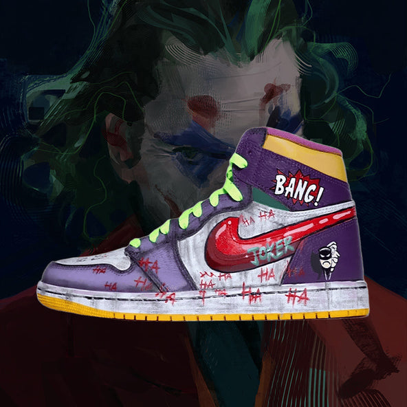 [Custom Joker Hand-paint] Air Jordan 1 Retro High OG Top Unisex Skateboarding Shoes
