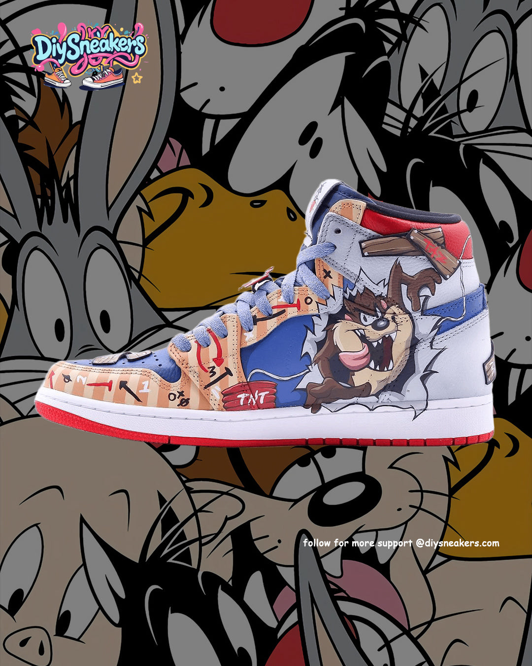 [Custom TuneSquad] Air Jordan 1 High Top Unisex Skateboarding Shoes