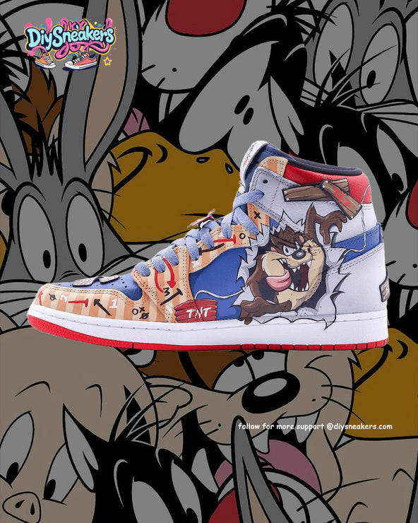 [Custom TuneSquad] Air Jordan 1 High Top Unisex Skateboarding Shoes