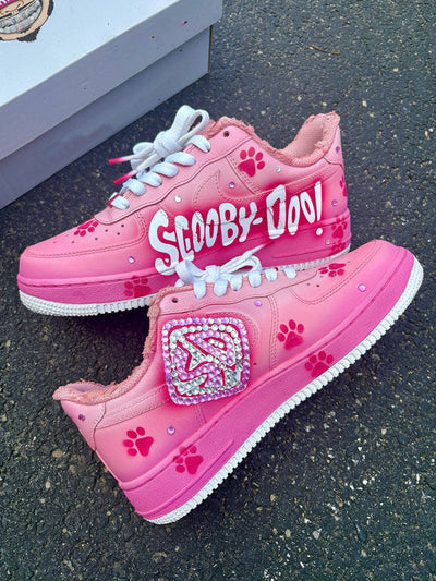 [Customized Scooby Snacks on Feet] Air Force 1 Low-top Shoes Hand-drawn Unisex Pink