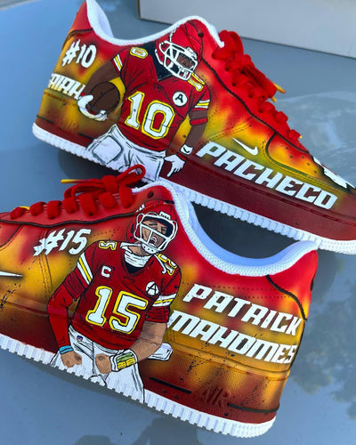 [Customized Tie-Dye Kansas City Chiefs, Hand painted] Air Force 1 Low-top Shoes Unisex Red