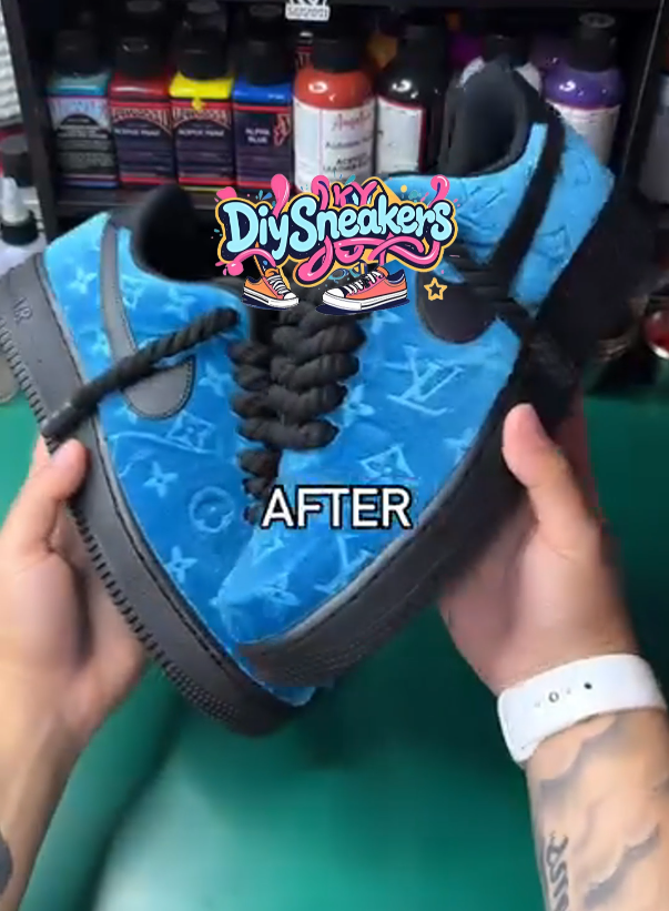 [Custom Sparkling Blue Velvet] Air Force 1 Skateboarding Shoes Unisex